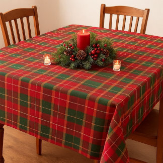 Toalha De Mesa Classic Christmas Tartan Red Green Holiday 