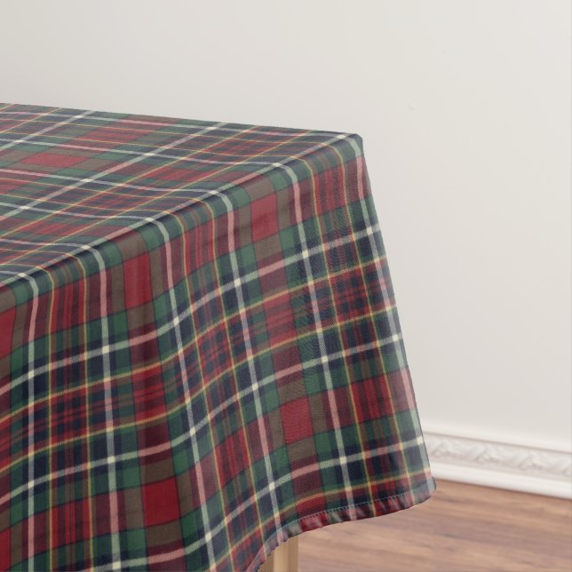 Toalha De Mesa Classic Red Dark Blue Green Plaid Pattern (Posição Original)