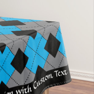 Toalha De Mesa Clássico Argyle Blue Diamond Personalizado