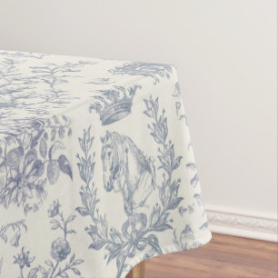 Toalha De Mesa Clássico Elegante Azul bege equestre