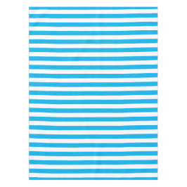 Toalha De Mesa Clássico Listrado Azul Céu e Branco