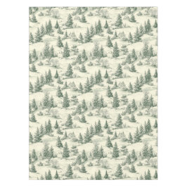 Toalha De Mesa Clássico Verde e Cream Toile Natal francês