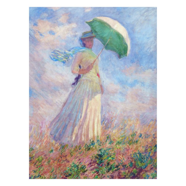 Toalha De Mesa Claude Monet - Mulher com Parasol virada para a di (Frente)