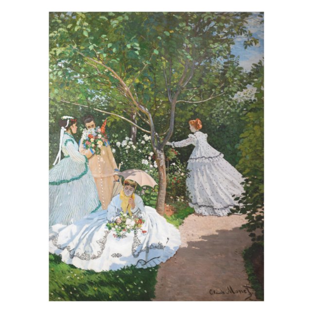 Toalha De Mesa Claude Monet - Mulheres no Jardim (Frente)
