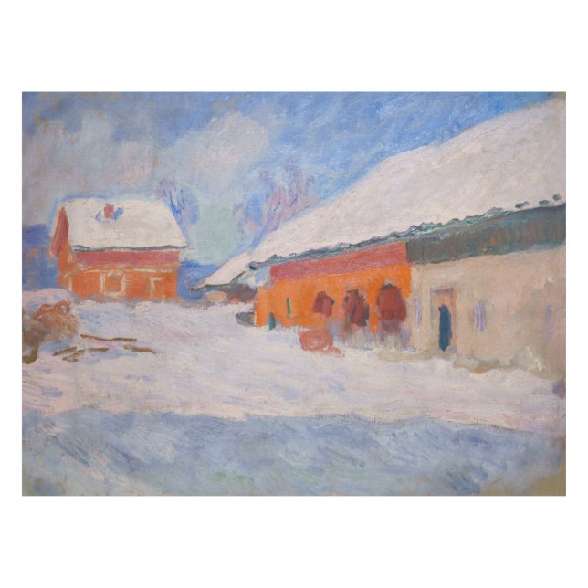 Toalha De Mesa Claude Monet - Noruega, Casas Vermelhas em Bjorneg (Frente (Horizontal))
