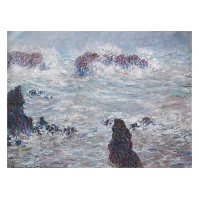 Toalha De Mesa Claude Monet - Tempestade ao largo da costa de Bel (Frente (Horizontal))