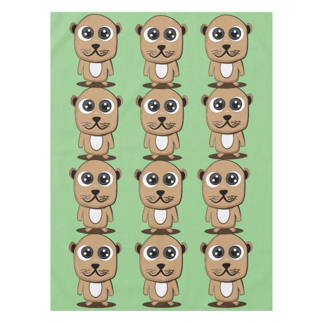 Toalha De Mesa Clipe de caractere em branco (Frente)