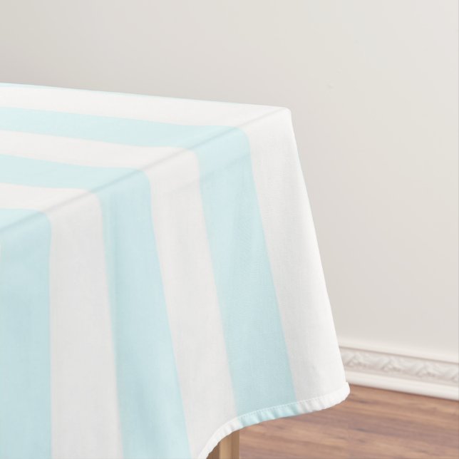 Toalha De Mesa Coastal Boho Soft Blue Pastel Stripes Pattern (Posição Original)