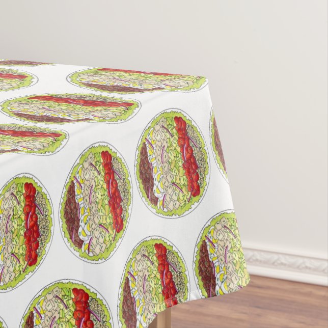 Toalha De Mesa Cobb Salad American Comida Picnic Chicken Bacon Eg (Posição Original)