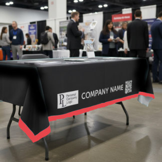 Toalha De Mesa Cobrir personalizado Logotipo comercial Borda verm