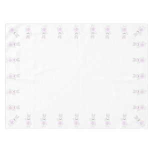 Toalha De Mesa Coelho. Branco e rosa