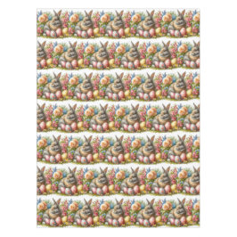 Toalha De Mesa Coelho de Páscoa Vintage Floral de Primavera  