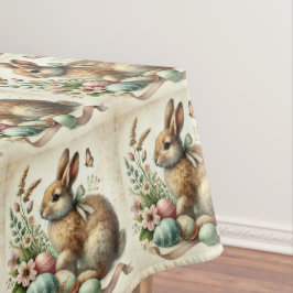 Toalha De Mesa Coelho de Páscoa Vintage Rábula Aquarela