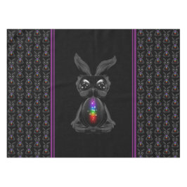 Toalha De Mesa Coelho Negro Cinto com Alma Arco-Íris Chakra