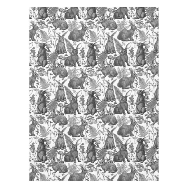 Toalha De Mesa Coelhos e flora florestal2 Tableloth (Frente)
