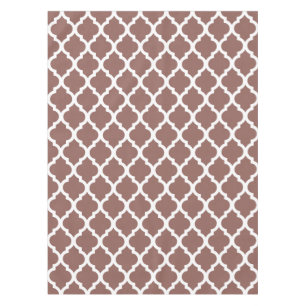 Toalha De Mesa Cognac Leather Brown Azulejo Marroquino Trellis