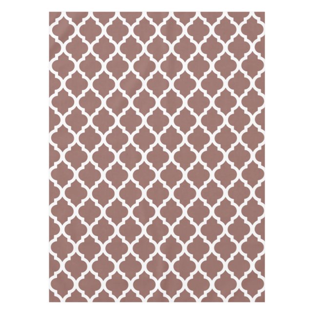 Toalha De Mesa Cognac Leather Brown Azulejo Marroquino Trellis (Frente)
