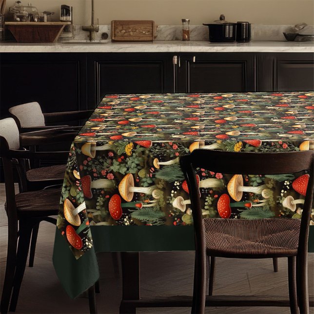 Toalha de Mesa Cogumelo Terroso Sentimento Florest (Earthy Mushroom Tablecloth Vintage Woodland Feel)