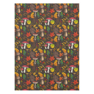 Toalha De Mesa Cogumelos, folhas, loucos e bagas de outono à escu