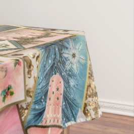 Toalha De Mesa Colagem de Cartão de Natal Vintage Pastel