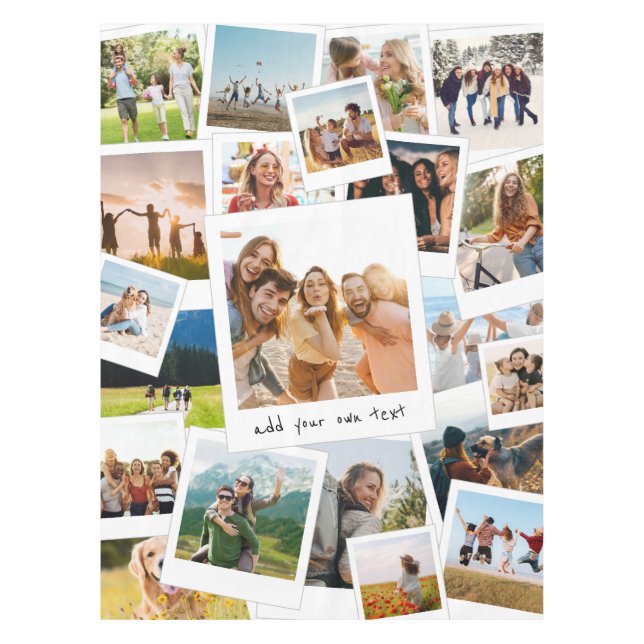 Toalha De Mesa Colagem de Fotos Moderna do Scrapbook 21 (Frente)