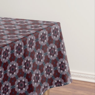 Toalha De Mesa Colcha Pintada Floral Burgundy & Cinza
