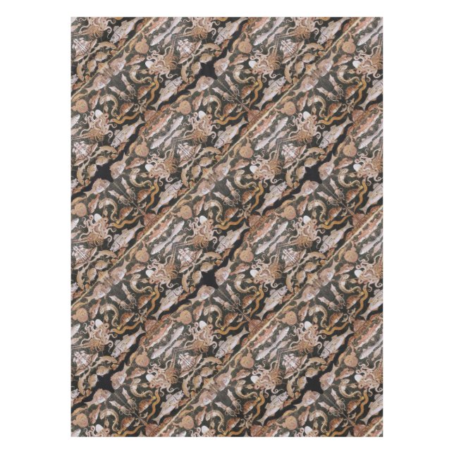 TOALHA DE MESA COLEÇÃO POMPEII/OCEANO - CENA DA VIDA MARÍTIMA (Frente)