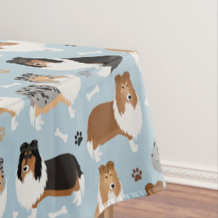 Toalha De Mesa Collie Paws e Ossos