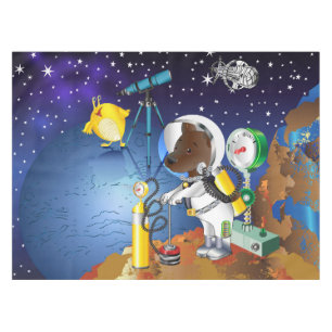 Toalha De Mesa Colocação no espaço e alienígena com telescóp