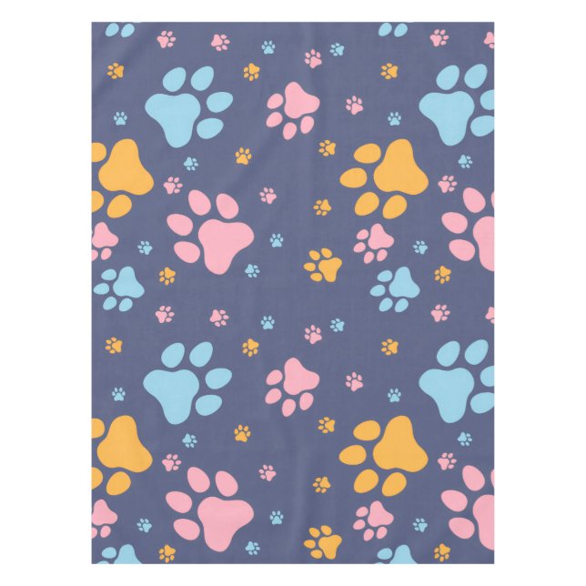 Toalha De Mesa Colorful Animal Paw Prints Pattern (Frente)