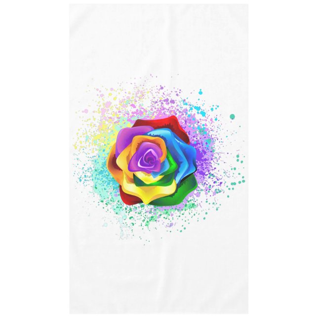 Toalha De Mesa Colorful Rainbow Rose (Frente)