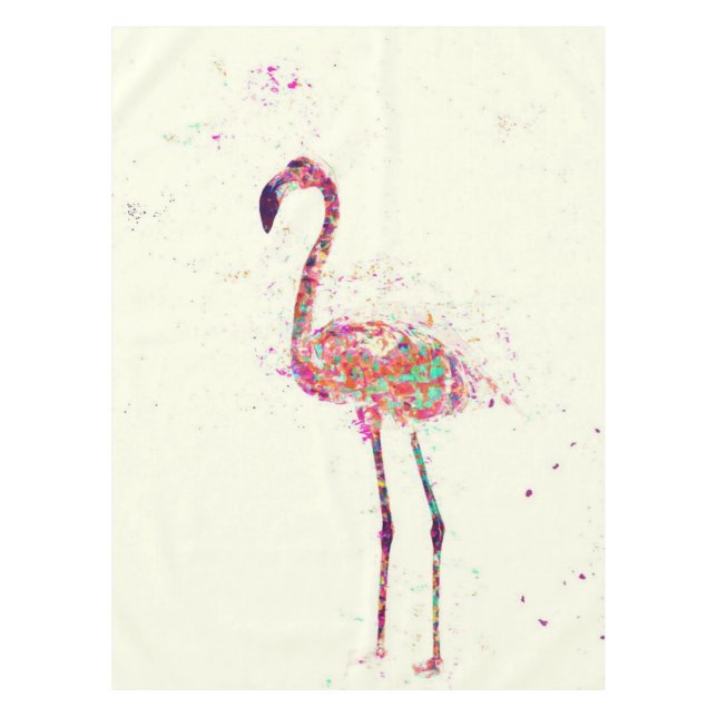 Toalha De Mesa Colorida Flamingo Impressão Art Gift Lover (Frente)