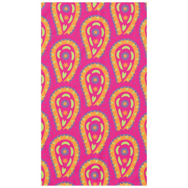 Toalha De Mesa Colorida Paisley (Frente)