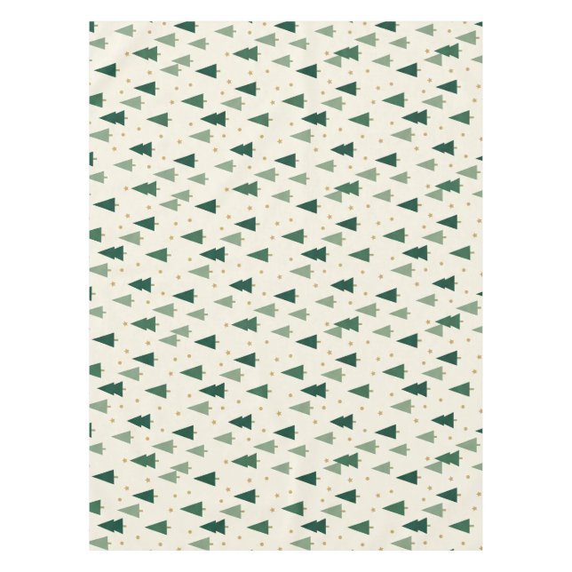 Toalha de mesa com árvore de Natal em verde sage  (Frente)