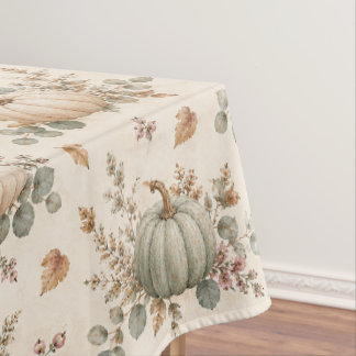 Toalha de Mesa com Padrão de Abóbora Pastel e Euca