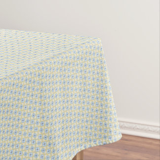 Toalha de mesa com padrão de azulejos amarelos e a