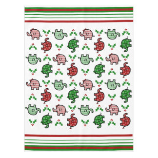 Toalha de mesa com padrão de elefante de Natal