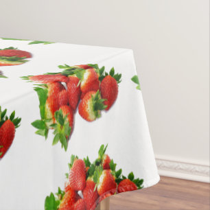 Toalha de Mesa com Padrão de Morango Estilo Countr
