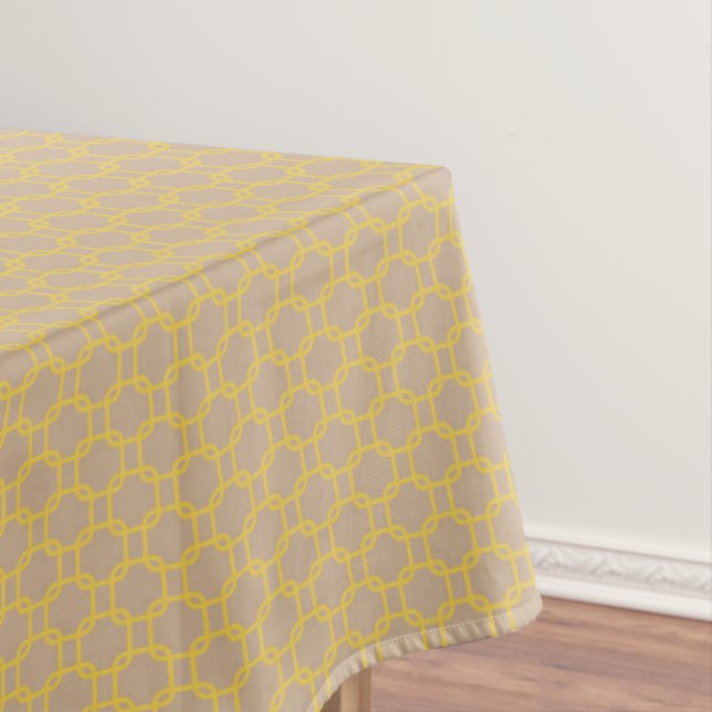 Toalha de Mesa com Padrão de Quadrados Amarelos (Posição Original)