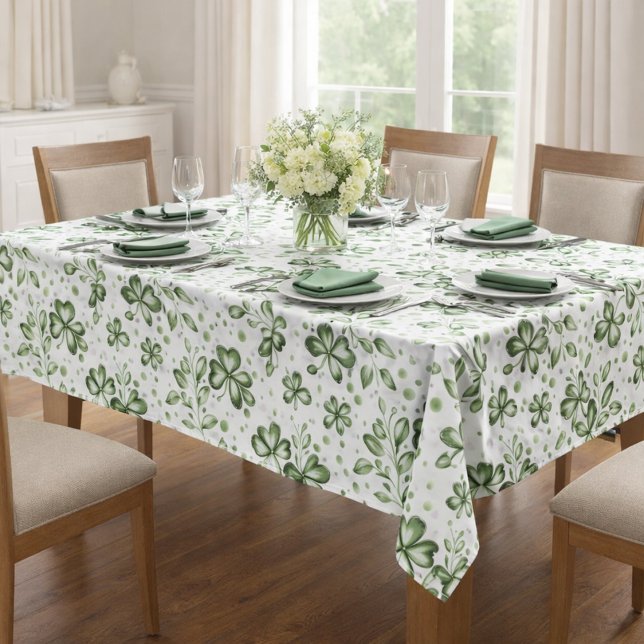 Toalha de Mesa com Padrão de Trevo Verde (Criador carregado)