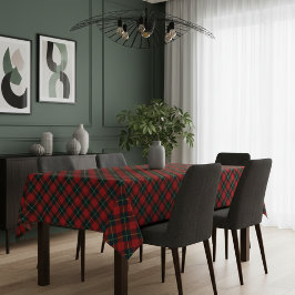 Toalha de Mesa com Padrão Vermelho, Preto e Verde