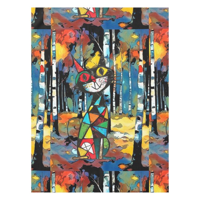 Toalha De Mesa Com Uma Tableclota De Abstrato Dia (Frente)