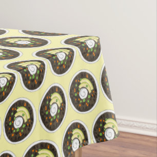 Toalha De Mesa Comida de Cozinhar de sorvete preto Avocado