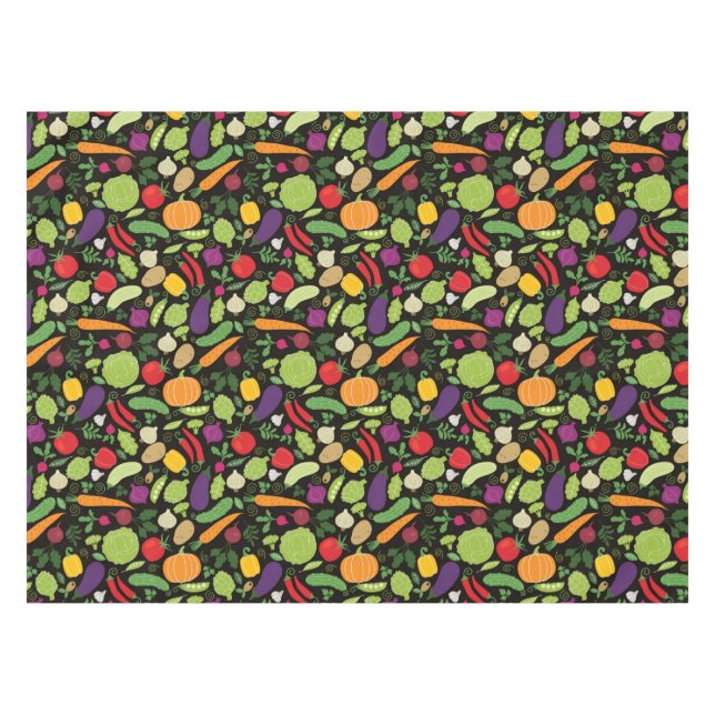 Toalha De Mesa Comida em um fundo preto (Frente (Horizontal))