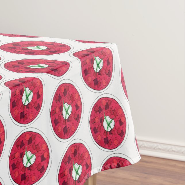 Toalha De Mesa Comida Ucraniana de Beterraba Vermelha Borscht (Posição Original)