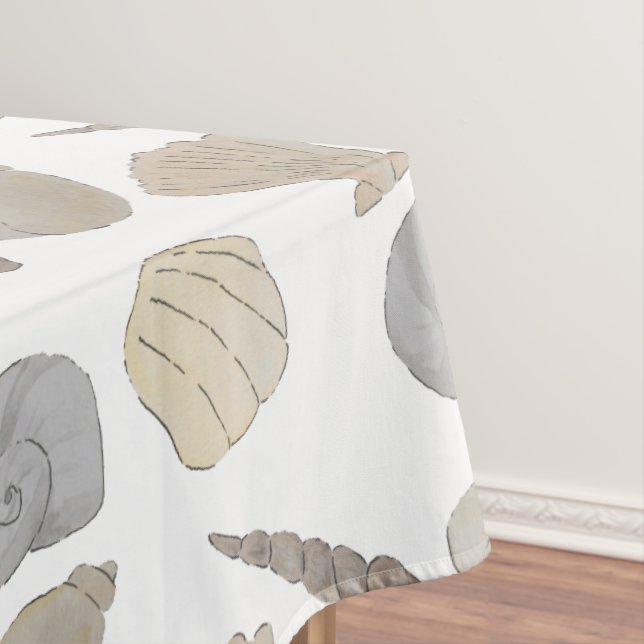 Toalha De Mesa Conchas do Mar Costeiro de Aquarelas (Posição Original)