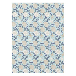 Toalha De Mesa Conchas do Mar Tropical de Natal - Azul