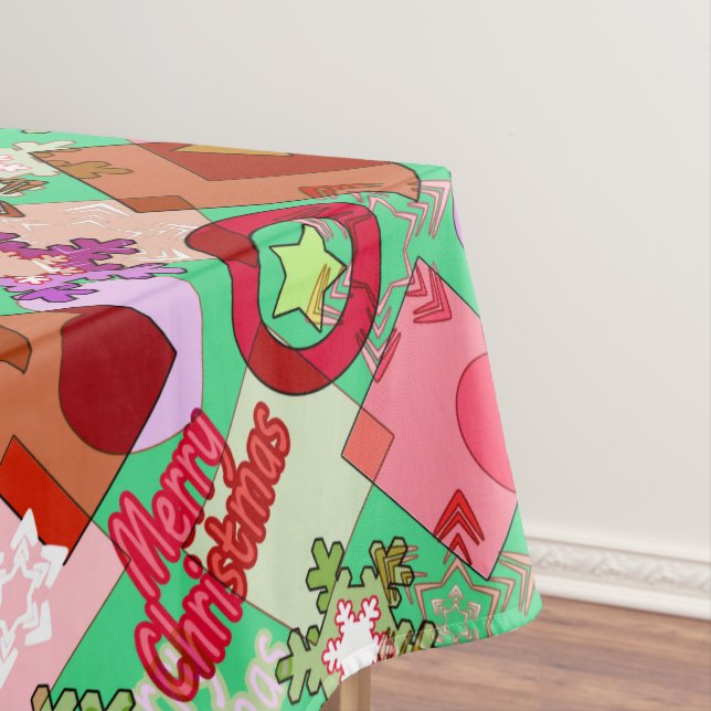 Toalha De Mesa Condecoração de Natal feliz (Posição Original)