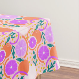 Toalha De Mesa Confete de Frutas Cítricas Modernas Limonada Rosa 