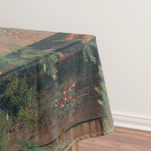 Toalha De Mesa Coníferas de natal Coníferas Pine Wood Tablecloth (Posição Original)